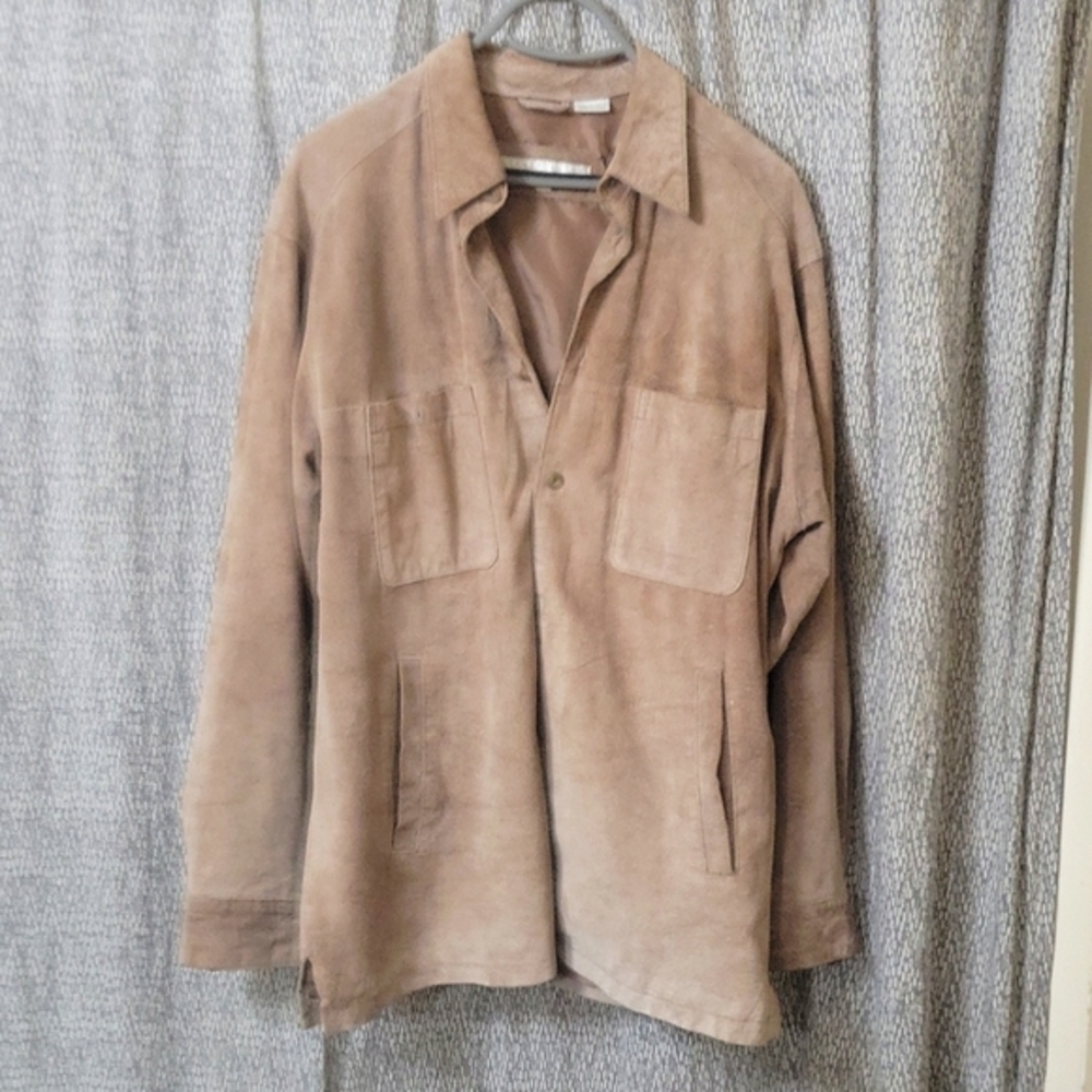 Perry Ellis Tan Leather Shirt/Jacket